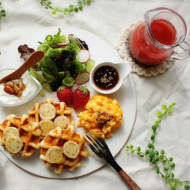 おしゃれな朝食を実現♪人気のワッフル