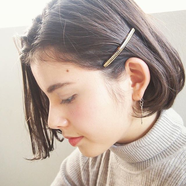 耳かけアレンジ×ヘアクリップ