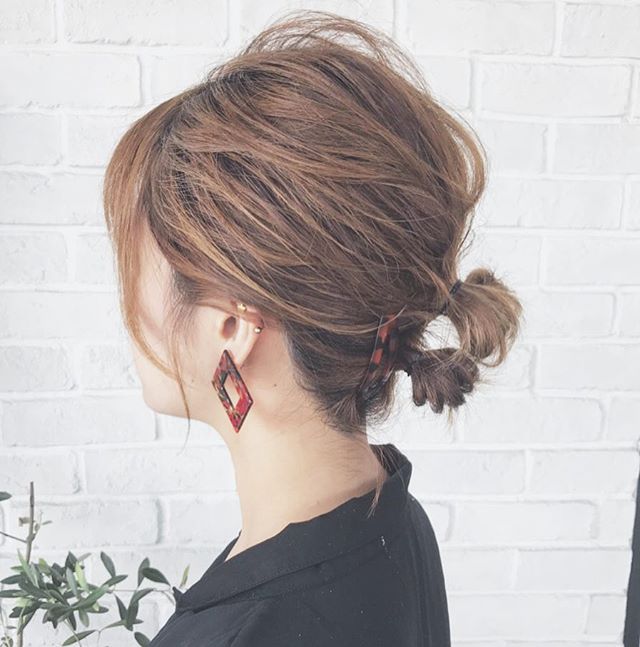 お団子×べっこうのヘアアクセ