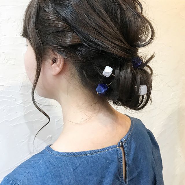 お団子×かんざしのヘアアクセ