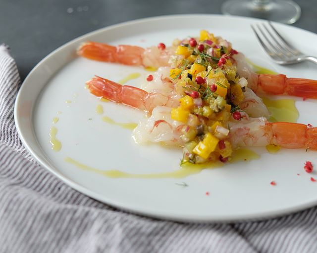 人気の料理に！エビのカルパッチョ