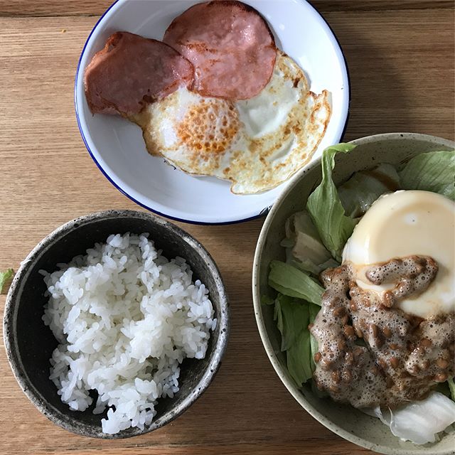 ヘルシー！レタスの納豆と豆腐のせ