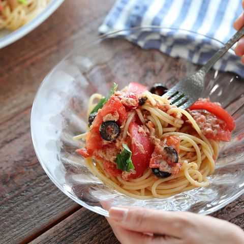 フレッシュトマトとツナの冷製パスタ