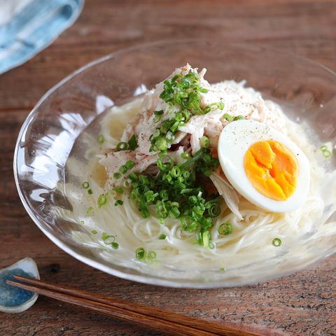 さっぱり鶏の冷やしそうめん