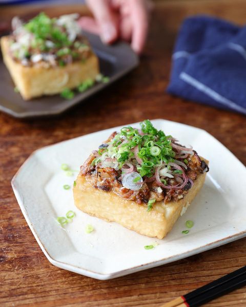  鯖みそたっぷり香味厚揚げ