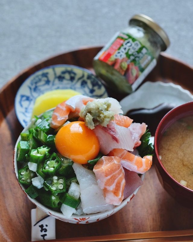 美味しい♪オクラたっぷり海鮮丼