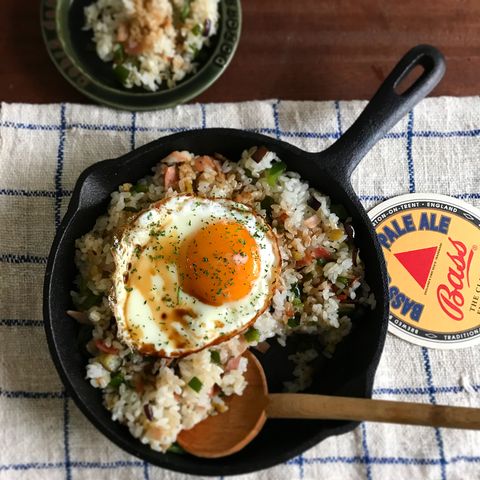 茄子とピーマンとベーコンのチャーハン