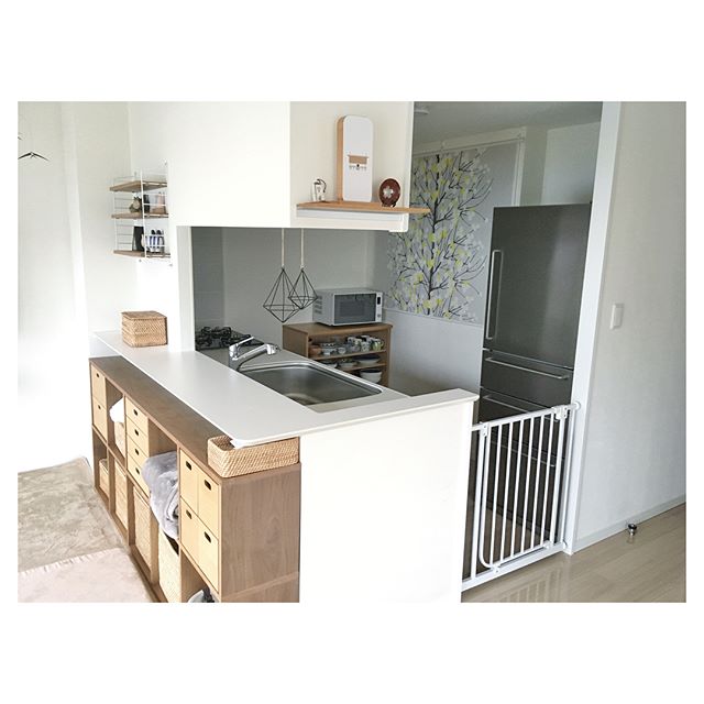 カウンター下のおしゃれ収納アイデア集。無印良品でキッチンがすっきり