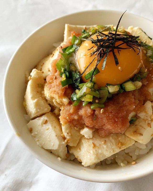 明太子豆腐丼