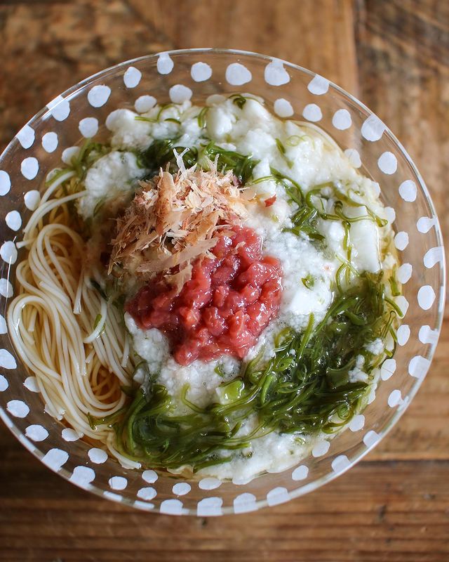 梅めかぶとろろそうめん