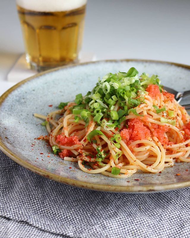 明太子とごま油の冷製パスタ