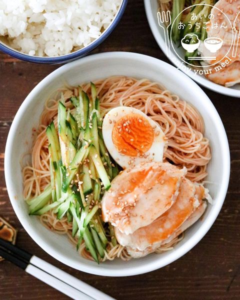 そうめんでビビン麺