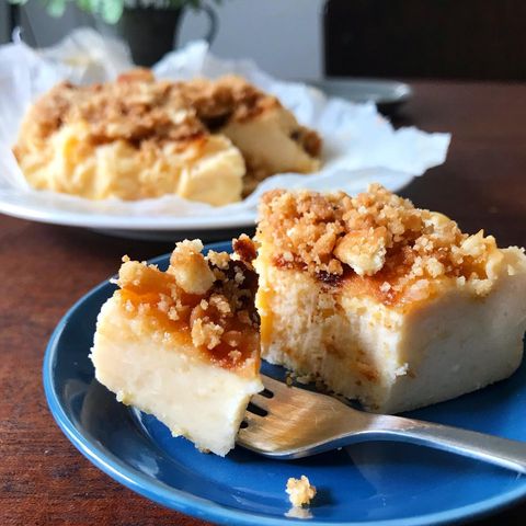 ベイクドチーズケーキ、クランブル、お菓子、