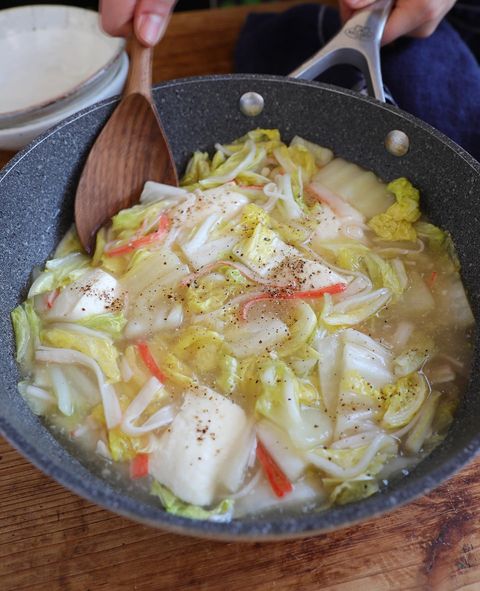 白菜とカニカマ豆腐のあんかけをトッピング