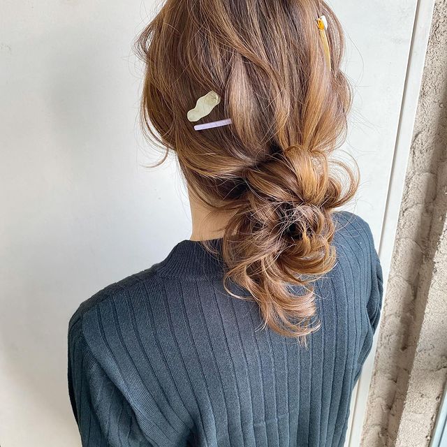 インナーカラーのヘアアレンジ ロング5