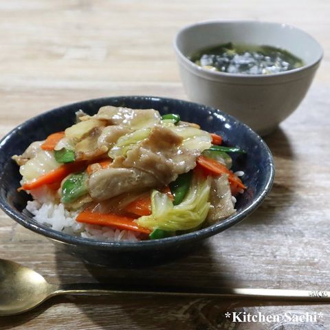 豚肉と白菜の中華あんかけ丼