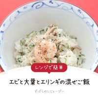 【レシピ動画】レンジで簡単「エビと大葉とエリンギの混ぜご飯」