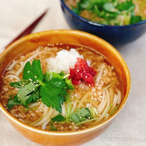 梅おろし鶏そぼろあんかけうどん