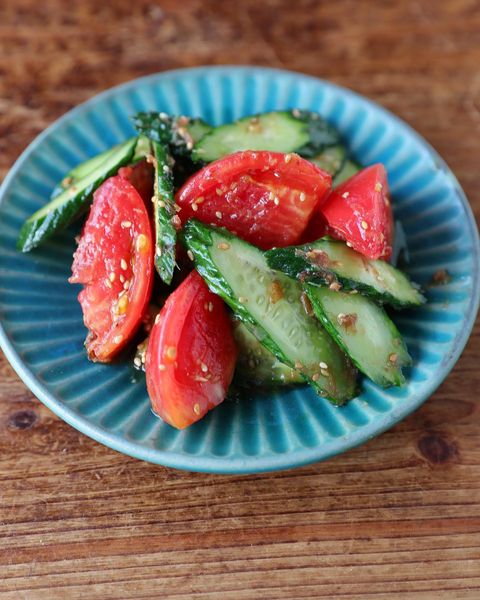 トマトとキュウリのかつお中華和え