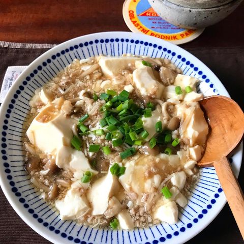 人気の献立！豆腐ときのこのそぼろ煮