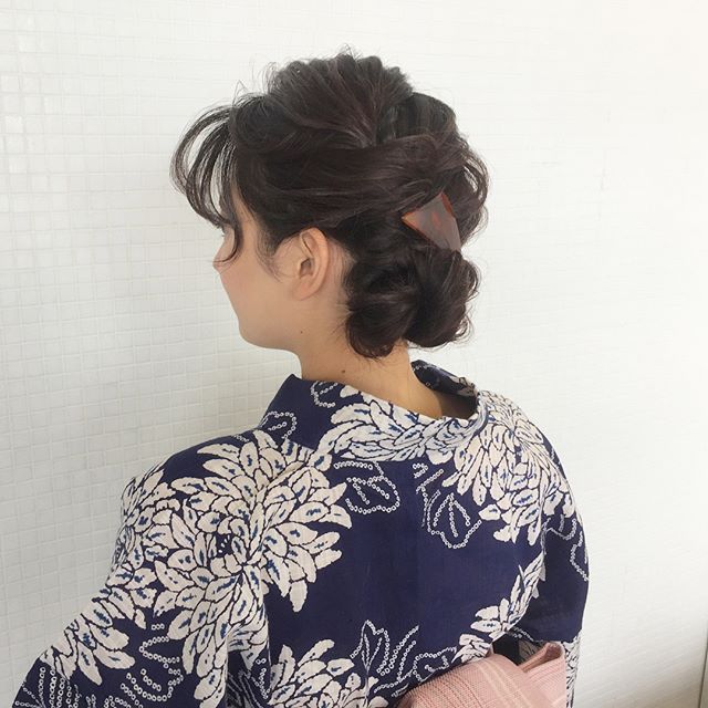 編み込みで簡単浴衣ヘアアレンジ