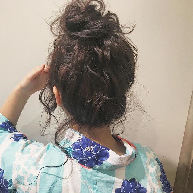 ゆるっとお団子ヘアの浴衣アレンジ