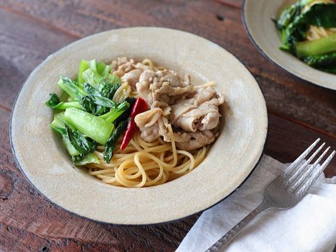 豚肉とチンゲン菜のごま油ぺペロン