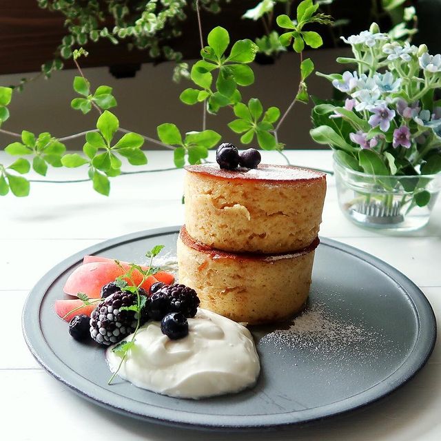 ヘルシーアレンジ！胚芽と豆腐のパンケーキ