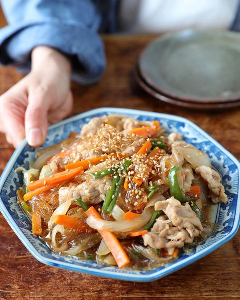 豚こまといろいろ野菜で！人気のチャプチェ