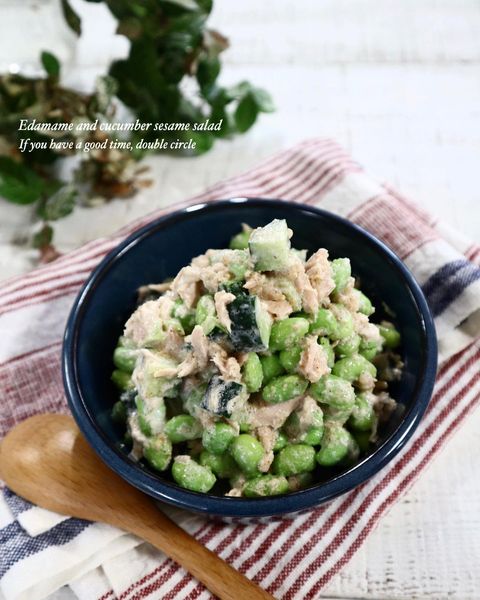 旨み◎枝豆ときゅうりのツナごまサラダレシピ