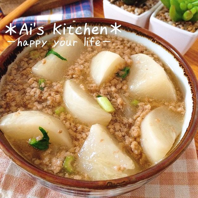 簡単人気！かぶとひき肉のとろみスープ