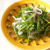 シャキシャキした食感が美味しい！おかひじきと赤玉ねぎのレモンマリネ