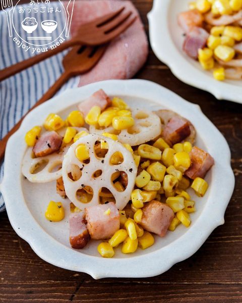 シャキシャキれんこんとベーコンの塩マヨ炒め