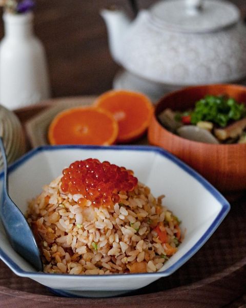 いくらと鮭の親子チャーハン