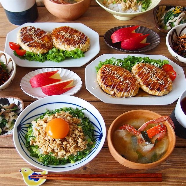 そぼろ丼&豆腐ハンバーグ