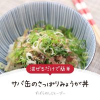 【レシピ動画】混ぜるだけで簡単「サバ缶のさっぱりみょうが丼」