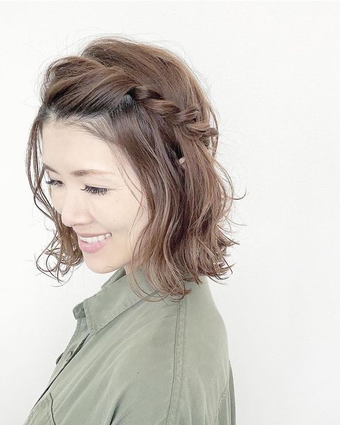 前髪が広がらないボブヘアアレンジ