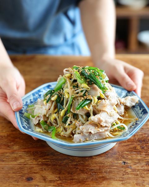 豚肉、豆もやし、中華、蒸し、おかず