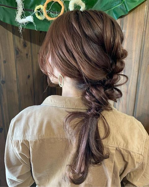 簡単な編みおろしヘアアレンジ