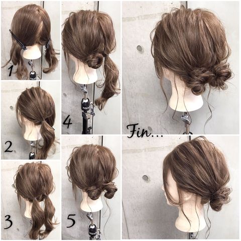 華やかなのに簡単な大人のお団子ヘアアレンジ