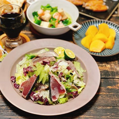 カット野菜でカツオのごちそうサラダレシピ