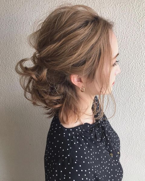 ハーフアップの前髪なしヘアアレンジ