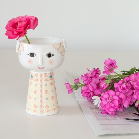 Rosenthal × Bjorn Wiinblad 少女と鳥 花瓶 花器 青系 | www 