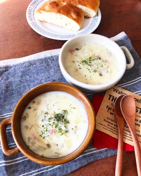 缶詰×レンジで簡単クラムチャウダーレシピ