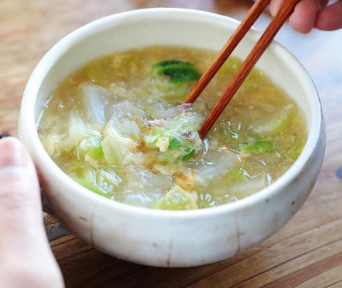 かつお香る白菜と卵の中華春雨スープレシピ