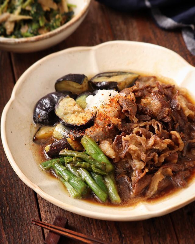 牛肉と茄子の甘辛煮