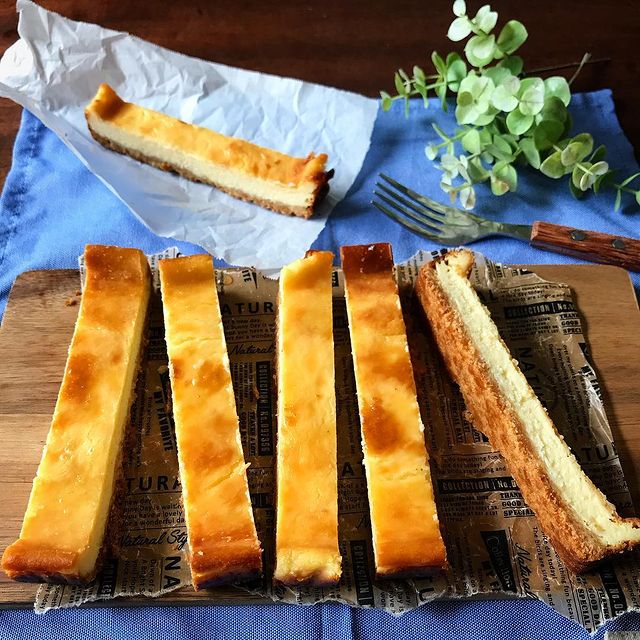 混ぜて焼くだけ！塩スティックチーズケーキレシピ