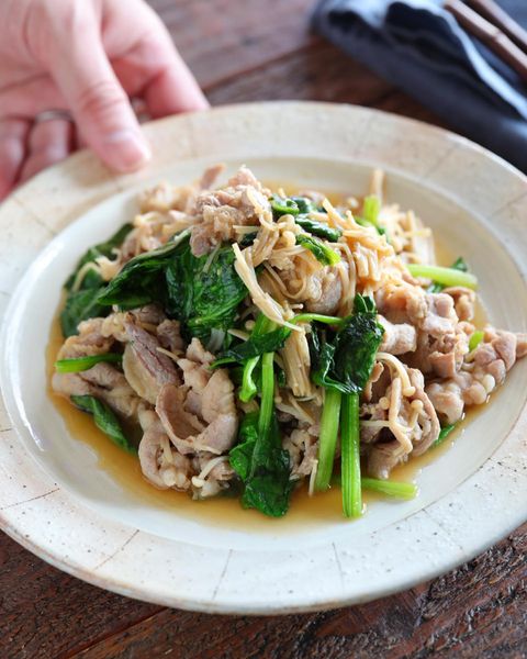 えのきほうれん草のしょうが焼きレシピ