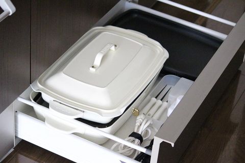 ホットプレートなどの調理家電の収納アイデア