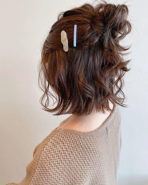 大人可愛いハーフアップヘアアレンジ